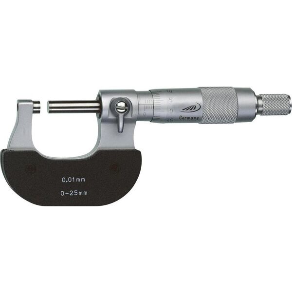 Helios-Preisser Mikrometr zewnętrzny din 863-1 zakres 0-25 mm podziałka 0,01 mm preisser (0800501)