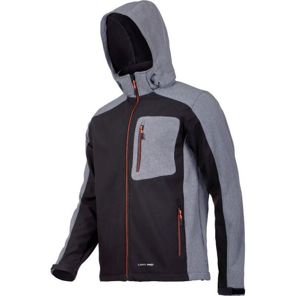 Lahti Pro Kurtka softshell z kapturem czarno-szara rozmiar XL (L4091604)