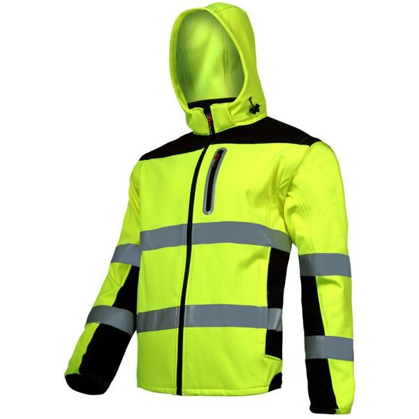 Lahti Pro Kurtka softshell ostrzegawcza z odpinanymi rękawami żółta rozmiar S (L4091901)