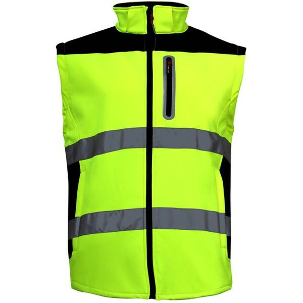Lahti Pro Kurtka softshell ostrzegawcza z odpinanymi rękawami żółta rozmiar L (L4091903)