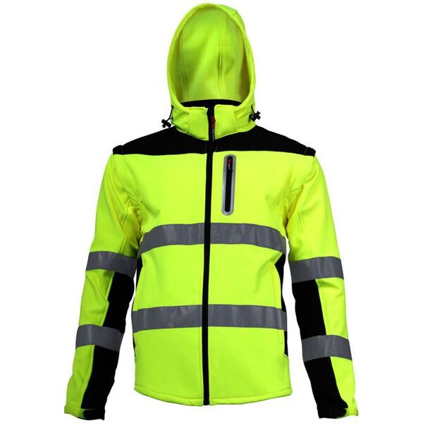Lahti Pro Kurtka softshell ostrzegawcza z odpinanymi rękawami żółta rozmiar XXL (L4091905)