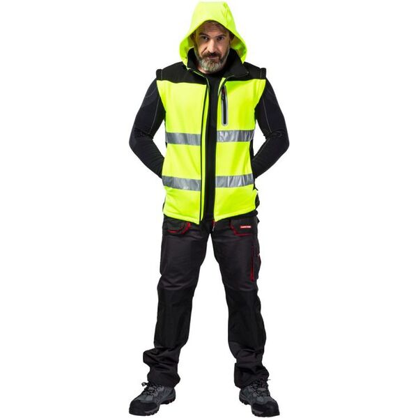 Lahti Pro Kurtka softshell ostrzegawcza z odpinanymi rękawami żółta rozmiar XXXL (L4091906)