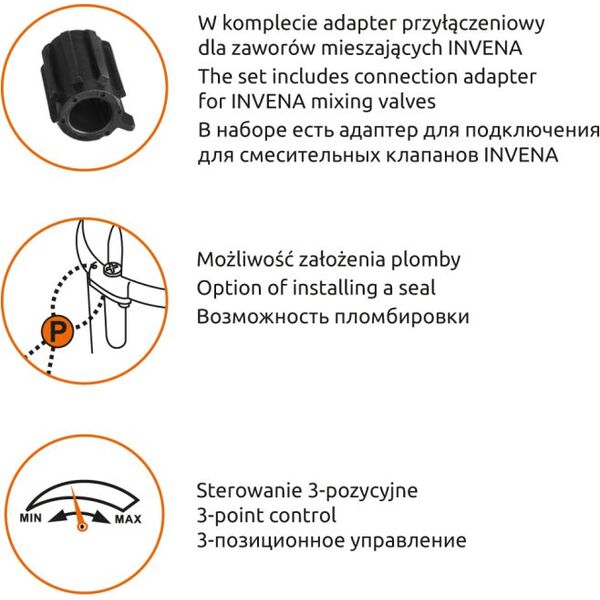 Invena Siłownik do zaworu mieszającego (CM-00-000)