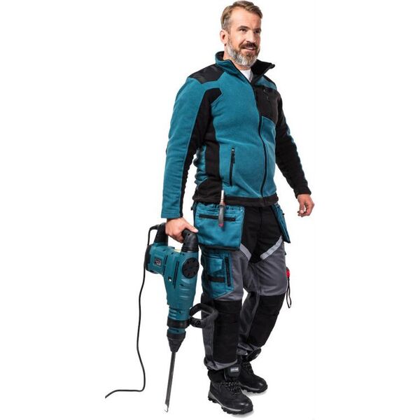 Lahti Pro Bluza polarowa ze wzmocnieniami turkusowo-czarna rozmiar S (L4011401)