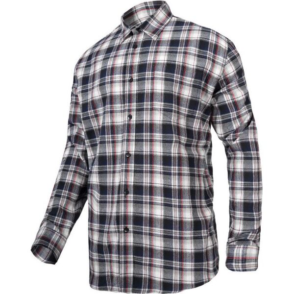 Lahti Pro Koszula flanelowa bawełniana szaro-czarna w kratę rozmiar M (L4180402)