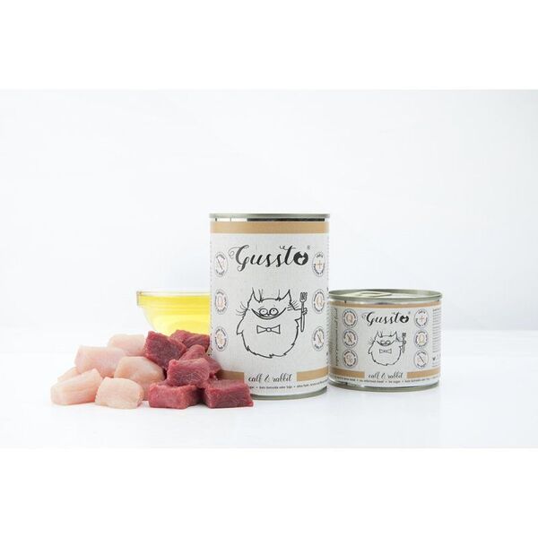 GUSSTO Puszka karmy dla kota z cielęciną i królikiem Fresh Calf Rabbit 200g