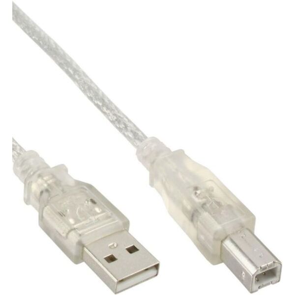 Kabel USB InLine USB-A - USB-B 10 m Przezroczysty (34550H)