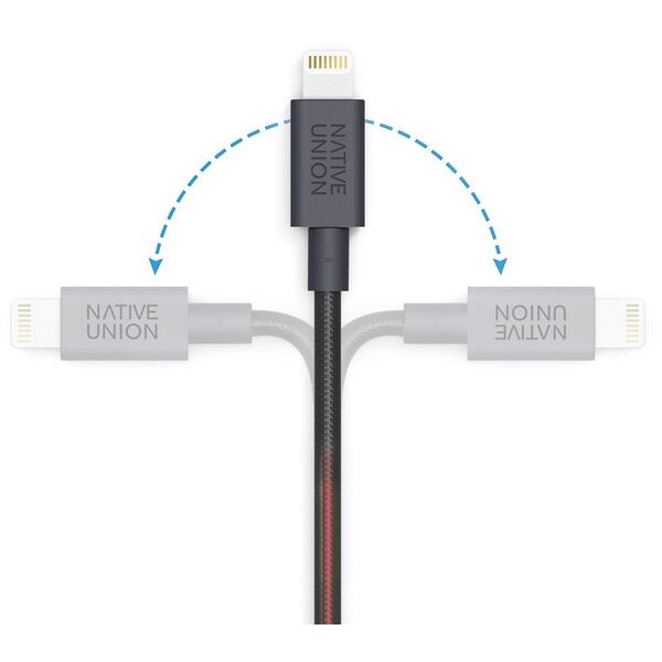 Kabel USB Native Union USB-A - Lightning 3 m Czarny Biały (BELT-KV-L-ZEB-3)