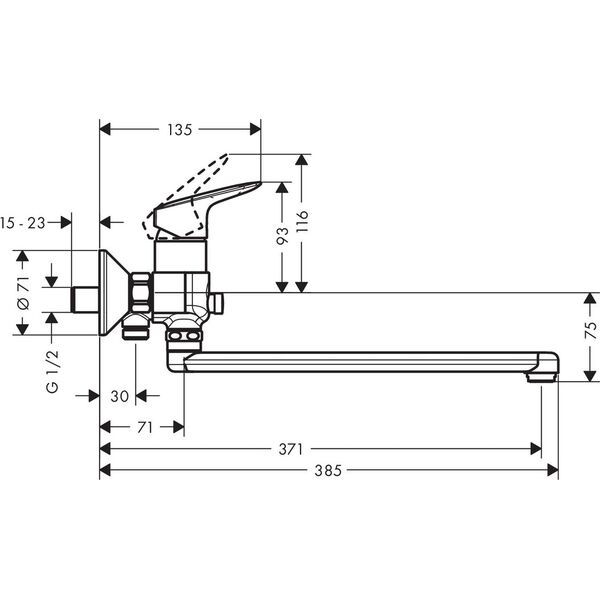 Bateria wannowa Hansgrohe Logis ścienne chrom (71402000)