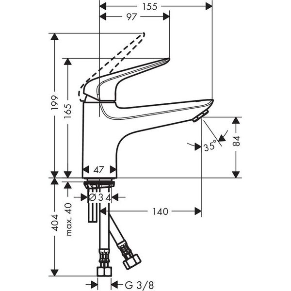 Bateria wannowa Hansgrohe Novus chrom (71322000)