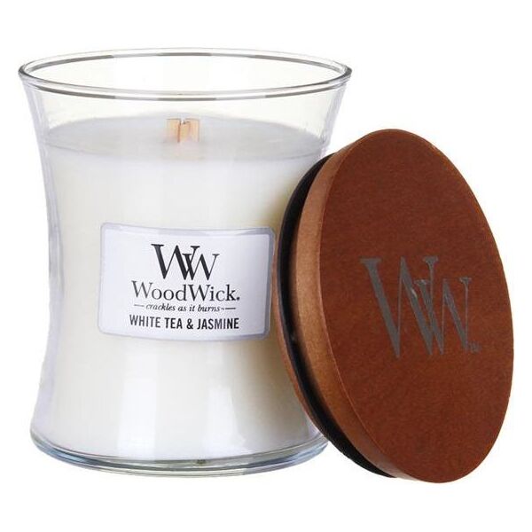WoodWick White Tea&Jasmine średnia świeca zapachowa 275g
