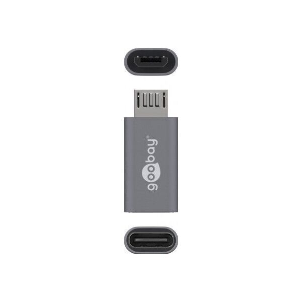 Adapter USB Goobay USB-C - microUSB Szary  (55553)
