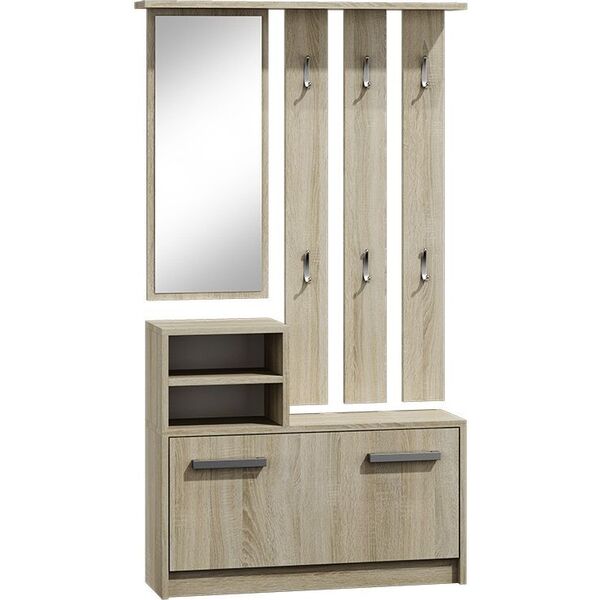 Topeshop garderoba wieszak lustro szafka na buty, dąb sonoma (4560506) (GAR SONOMA CDF)