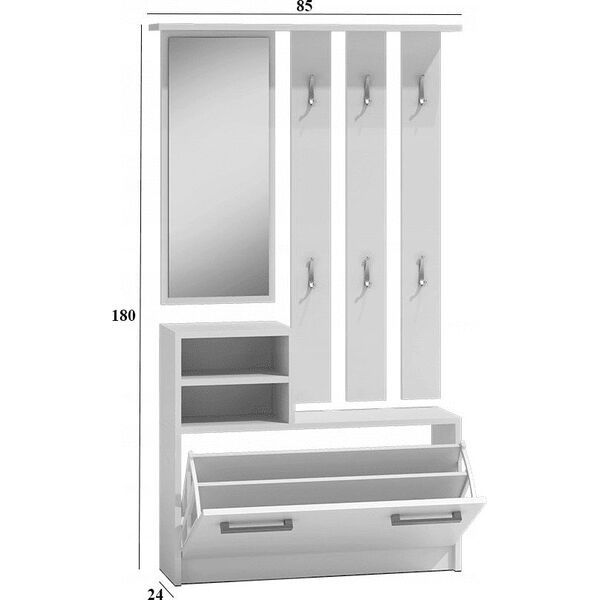 Topeshop garderoba wieszak lustro szafka na buty, dąb sonoma (4560506) (GAR SONOMA CDF)