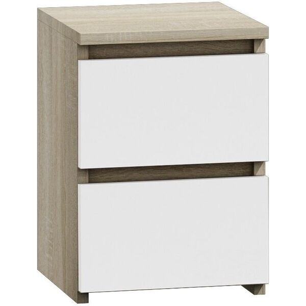 Topeshop Szafka komoda stolik nocny 2 szuflady m2 mix sonoma