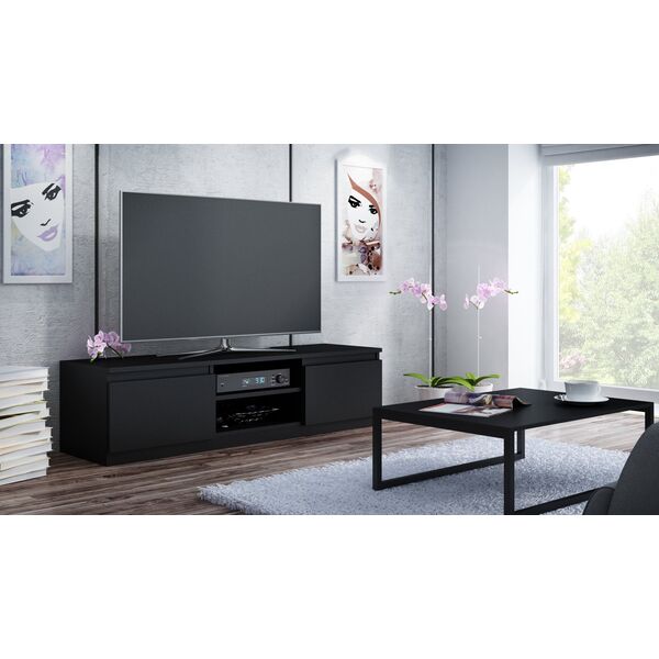 Topeshop Nowoczesny stolik szafka rtv lcd 120cm kolor czarny