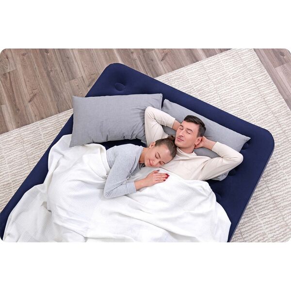 Bestway Materac welurowy Queen 203x152x22cm granatowy (67003-6232)