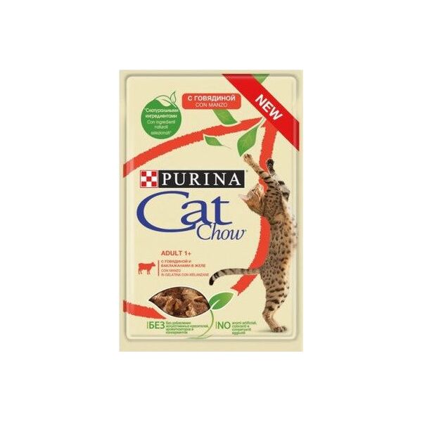 Nestle PURINA CAT CHOW sasz.85g WOŁOWINA BAKŁAŻAN W GALARETCE /24