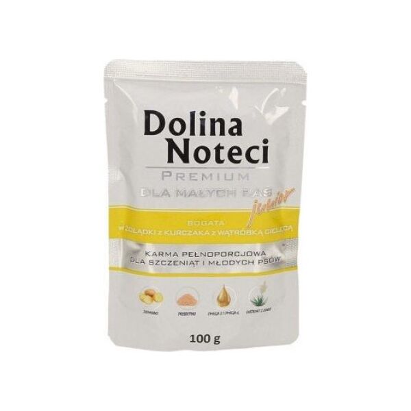 Dolina Noteci DOLINA NOTECI PIES 100g JUNIOR żołądki / kurczaka /SASZETKA/12