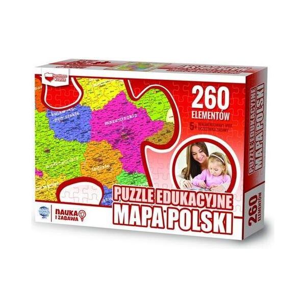 Zachem Puzzle Edukacyjne, 260 elementów. Mapa Polski (ZACH0062)