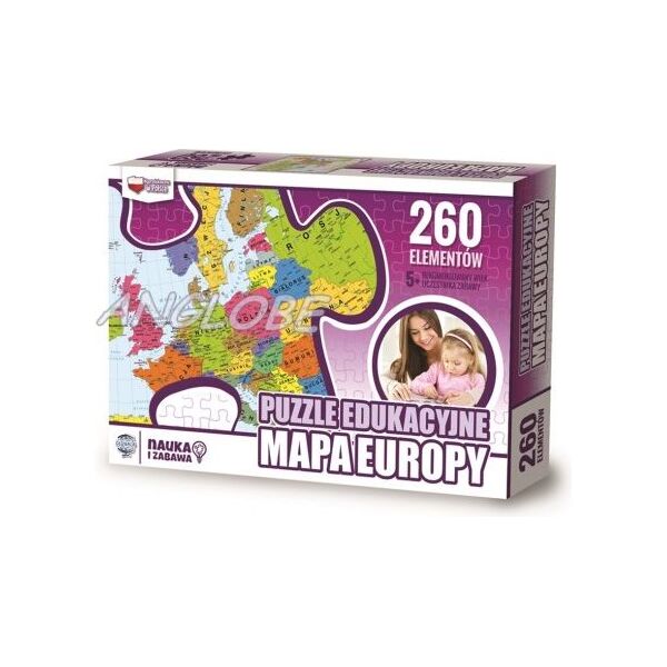 Zachem Puzzle Edukacyjne 260 elementów. Mapa Europy (ZACH0064)