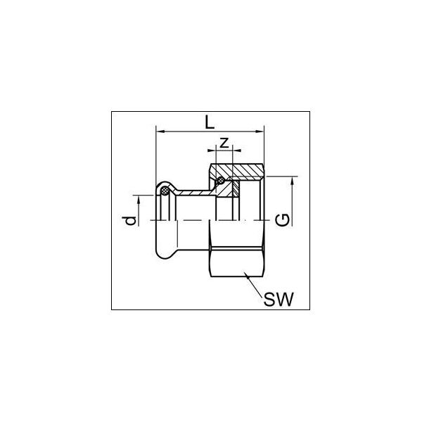 SANHA Purapress półśrubunek z uszczelką ZW 22mm x 3/4" (183592234)