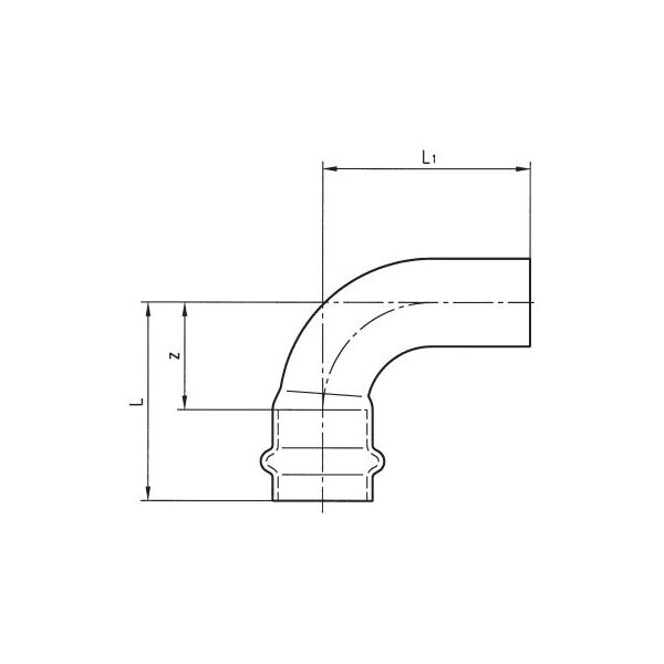 Conex Press Łuk 90° mm z serii B Press miedziane 35mm (P500103500000)