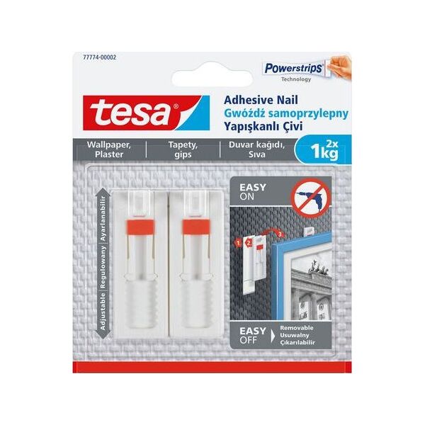Tesa TESA Gwóźdź samoprzylepny regulowany do tapet max. do 1kg 2szt