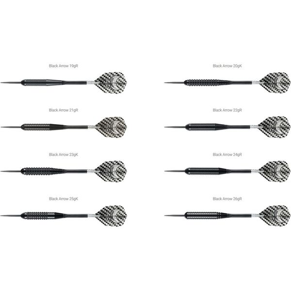 Harrows Rzutki Steeltip Black Arrows czarne 23g