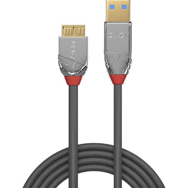 Kabel USB Lindy USB-A - micro-B 1 m Srebrny (36657)