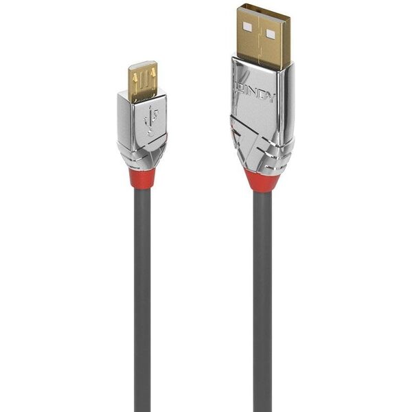 Kabel USB Lindy USB-A - microUSB 5 m Szary (36654)
