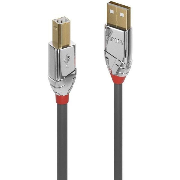 Kabel USB Lindy USB-A - USB-B 7.5 m Szary (36645)