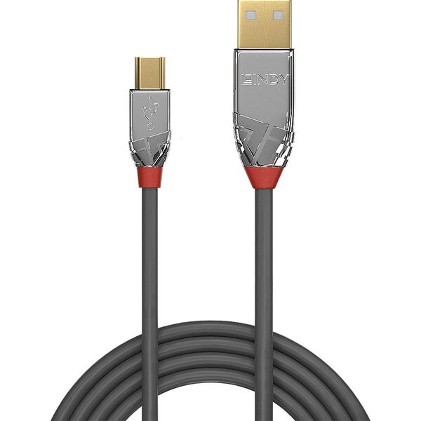 Kabel USB Lindy USB-A - miniUSB 5 m Szary (36634)