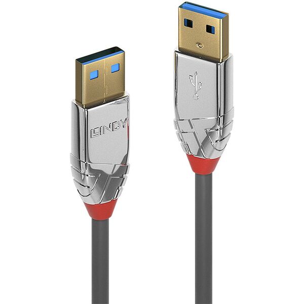 Kabel USB Lindy USB-A - USB-A 2 m Szary (36627)