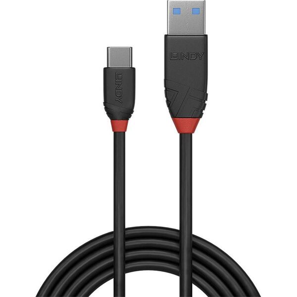 Kabel USB Lindy USB-A - USB-C 1 m Czarny (36916)