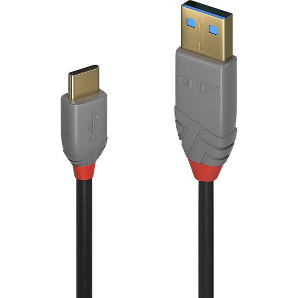 Kabel USB Lindy USB-A - USB-A 0.5 m Czarny (36885)