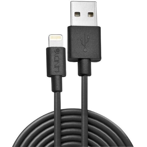 Kabel USB Lindy USB-A - 0.5 m Czarny (31319)