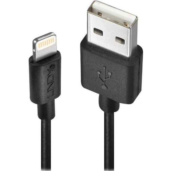 Kabel USB Lindy USB-A - 0.5 m Czarny (31319)