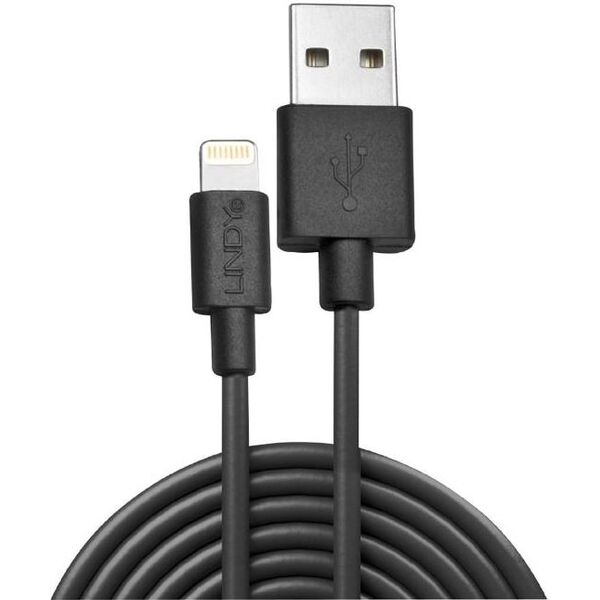 Kabel USB Lindy USB-A - 0.5 m Czarny (31319)