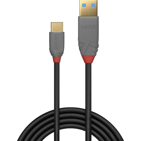 Kabel USB Lindy USB-A - USB-C 1 m Czarny (36886)
