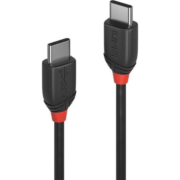 Kabel USB Lindy USB-C - USB-C 1.5 m Czarny (36907)