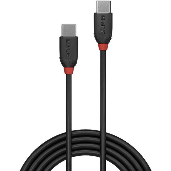 Kabel USB Lindy USB-C - USB-C 1.5 m Czarny (36907)