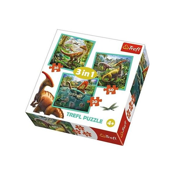Trefl Puzzle 3w1 - Niezwykły świat dinozaurów (GXP-645298)