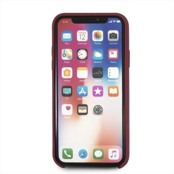 Mercedes iPhone X hard case czerwony (MEHCPXSILRE)