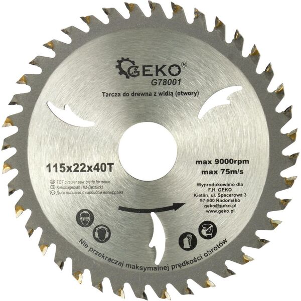 Geko tarcza do drewna 115x22x40T (G78001)