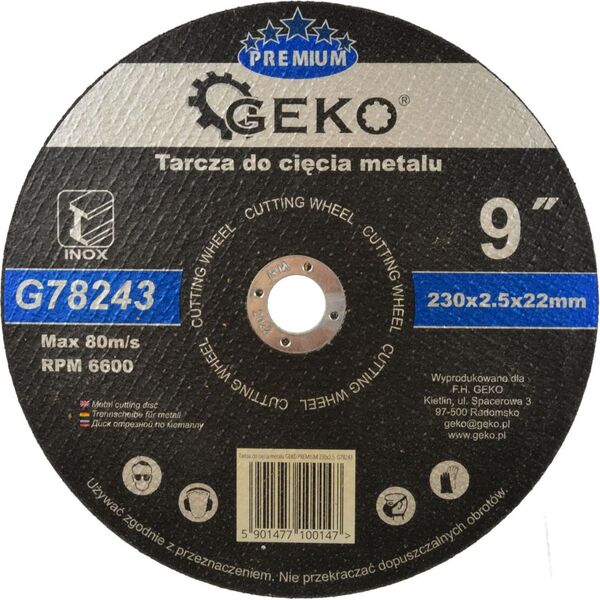 Geko tarcza do cięcia metalu PREMIUM 230x2.5 Inox (G78243)