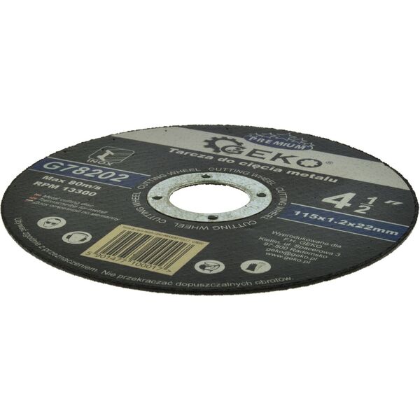 Geko tarcza do cięcia metalu Premium 115x1,2 Inox (G78202)