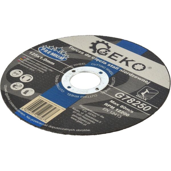 Geko tarcza do cięcia stali nierdzewnej PREMIUM 125x1.0 (G78250)