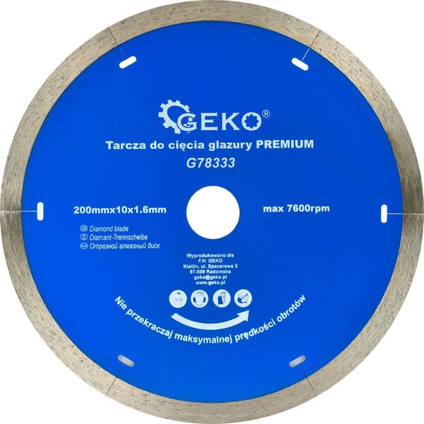 Geko tarcza do cięcia glazury 200mm x 10x1.6mm (G78333)