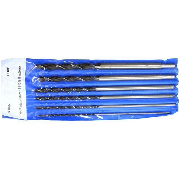 Wiertło Geko Kpl.6szt.wierteł do drewna 4-14mm/300mm (20)